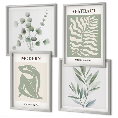 Set de 4 cuadros para salón Plantas bohemias diseñadas por Matisse