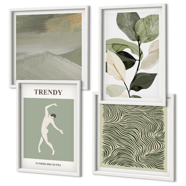 Set de cuadros modernos para salón Patrones abstractos de plantas