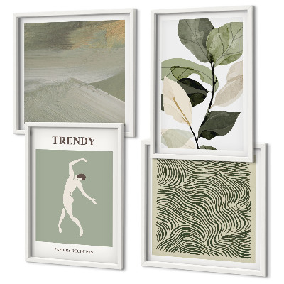 Set de cuadros modernos para salón Patrones abstractos de plantas