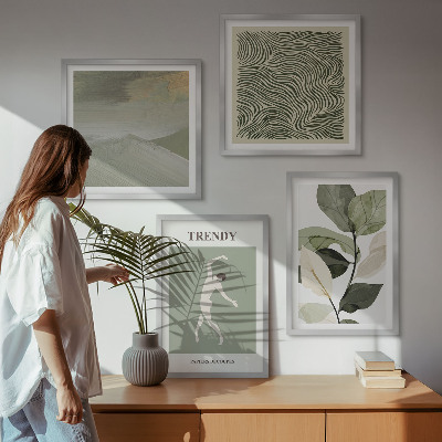 Set de cuadros modernos para salón Patrones abstractos de plantas