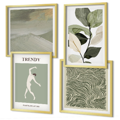 Set de cuadros modernos para salón Patrones abstractos de plantas