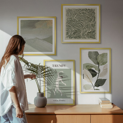 Set de cuadros modernos para salón Patrones abstractos de plantas