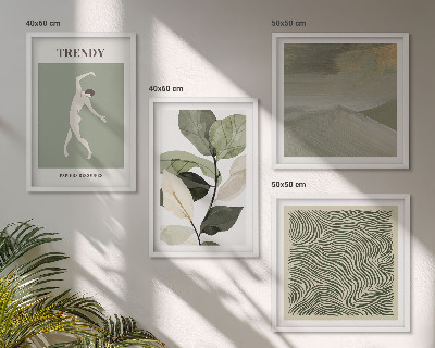 Set de cuadros modernos para salón Patrones abstractos de plantas