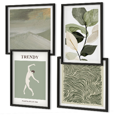 Set de cuadros modernos para salón Patrones abstractos de plantas