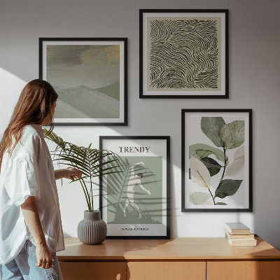 Set de cuadros modernos para salón Patrones abstractos de plantas