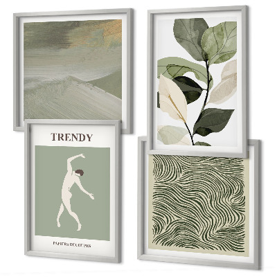 Set de cuadros modernos para salón Patrones abstractos de plantas