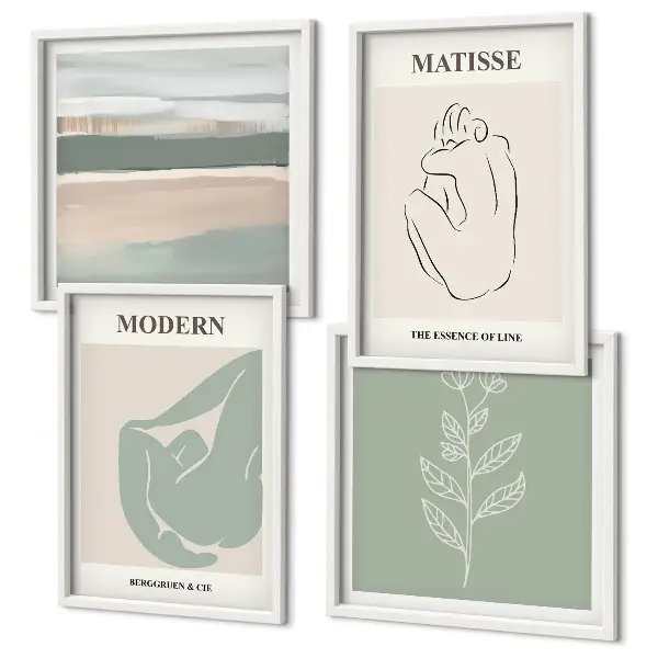 Galería de pared de formas abstractas de plantas