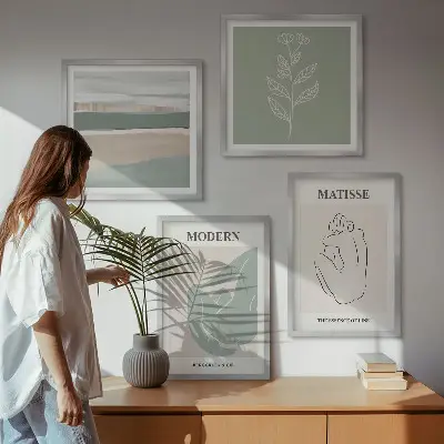 Galería de pared de formas abstractas de plantas