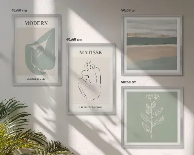 Galería de pared de formas abstractas de plantas