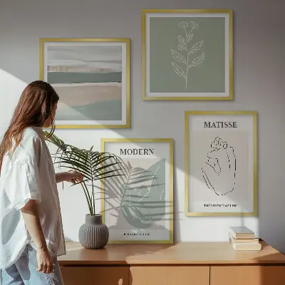 Galería de pared de formas abstractas de plantas