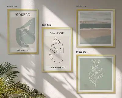 Galería de pared de formas abstractas de plantas