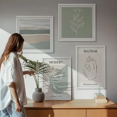 Galería de pared de formas abstractas de plantas