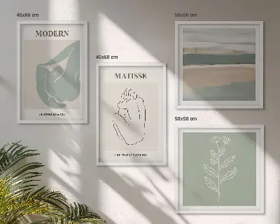 Galería de pared de formas abstractas de plantas