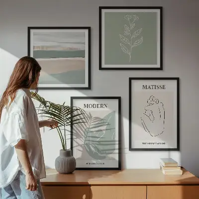 Galería de pared de formas abstractas de plantas