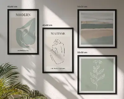 Galería de pared de formas abstractas de plantas