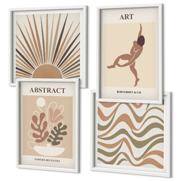 Set de cuadros modernos para salón patrones abstractos bohemios de Matisse