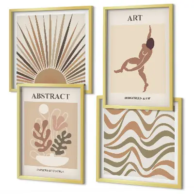 Set de cuadros modernos para salón con patrones abstractos estilo bohemio de Matisse