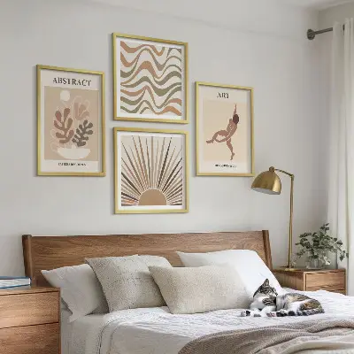Set de cuadros modernos para salón con patrones abstractos estilo bohemio de Matisse