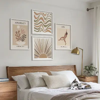 Set de cuadros modernos para salón con patrones abstractos estilo bohemio de Matisse