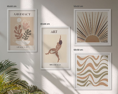 Set de cuadros modernos para salón patrones abstractos bohemios de Matisse