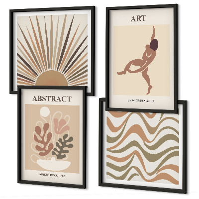 Set de cuadros modernos para salón patrones abstractos bohemios de Matisse