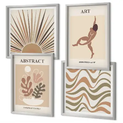 Set de cuadros modernos para salón con patrones abstractos estilo bohemio de Matisse