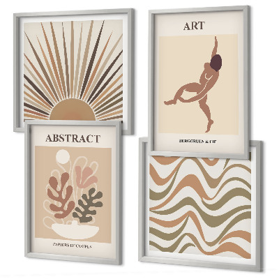 Set de cuadros modernos para salón patrones abstractos bohemios de Matisse