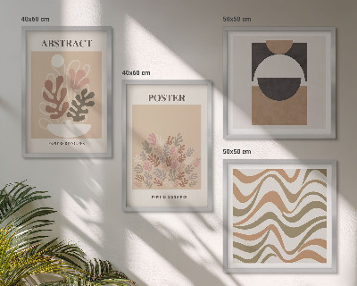 Set de 4 cuadros para salón Patrones de formas abstractas