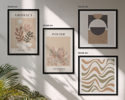 Set de 4 cuadros para salón Patrones de formas abstractas