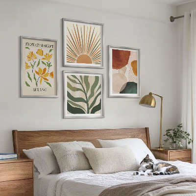 Galería de pared motivos florales abstractos