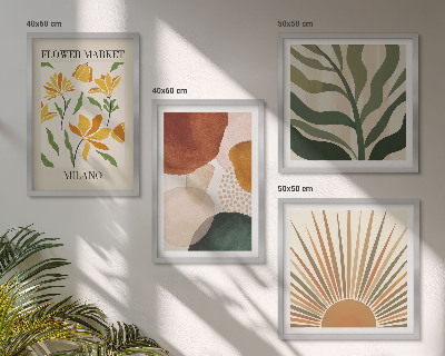 Galería de pared motivos florales abstractos