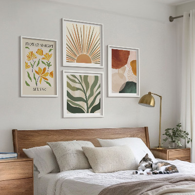 Galería de pared motivos florales abstractos