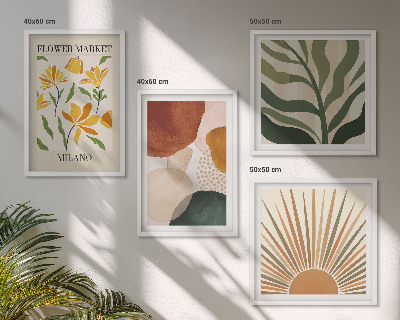 Galería de pared motivos florales abstractos
