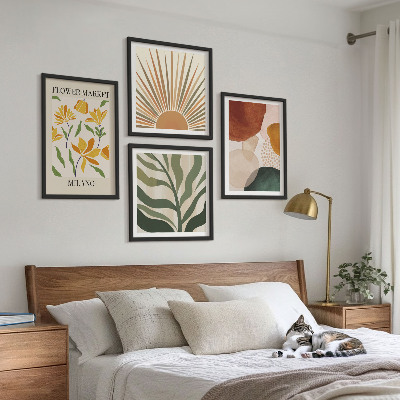 Galería de pared motivos florales abstractos