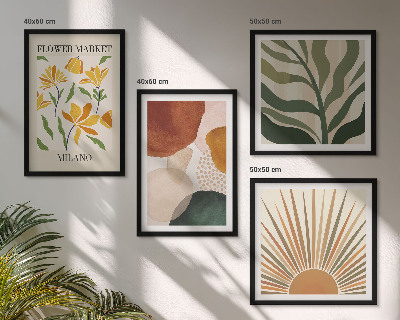 Galería de pared motivos florales abstractos