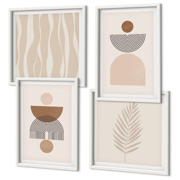 Galería de pared Formas abstractas marrón beige