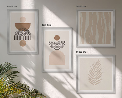 Galería de pared Formas abstractas marrón beige