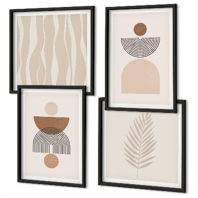 Galería de pared Formas abstractas marrón beige