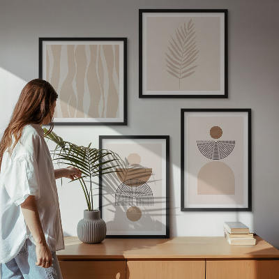 Galería de pared Formas abstractas marrón beige