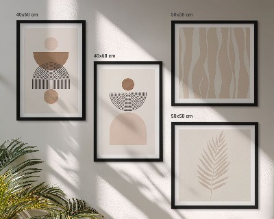 Galería de pared Formas abstractas marrón beige
