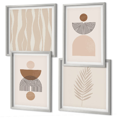 Galería de pared Formas abstractas marrón beige
