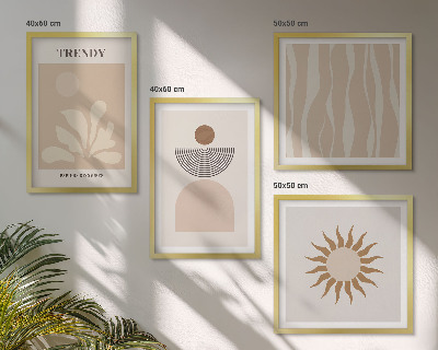 Set de cuadros modernos para salón Beiges abstractos con estilo
