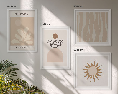 Set de cuadros modernos para salón Beiges abstractos con estilo