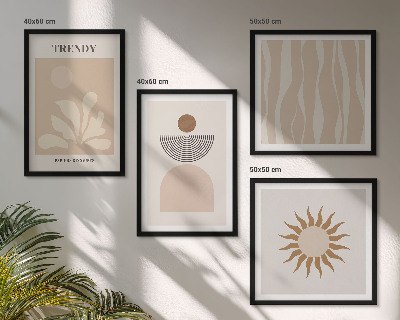 Set de cuadros modernos para salón Beiges abstractos con estilo