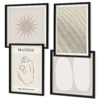 Galería de pared con olas de arena minimalistas