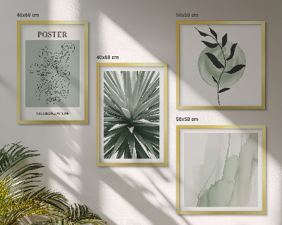 Set de cuadros modernos para salón patrones de plantas verde beige