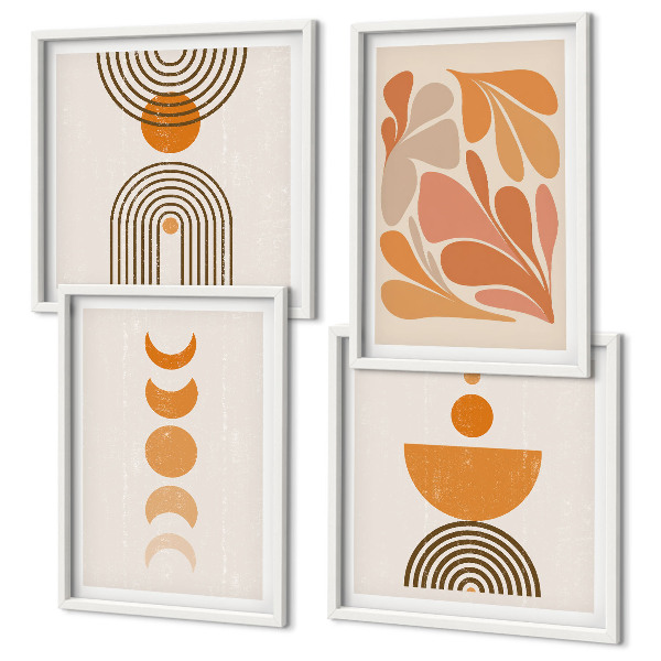 Galería de pared Formas abstractas de color naranja