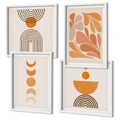 Galería de pared Formas abstractas de color naranja