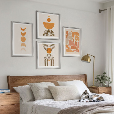 Galería de pared Formas abstractas de color naranja