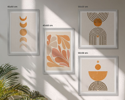 Galería de pared Formas abstractas de color naranja